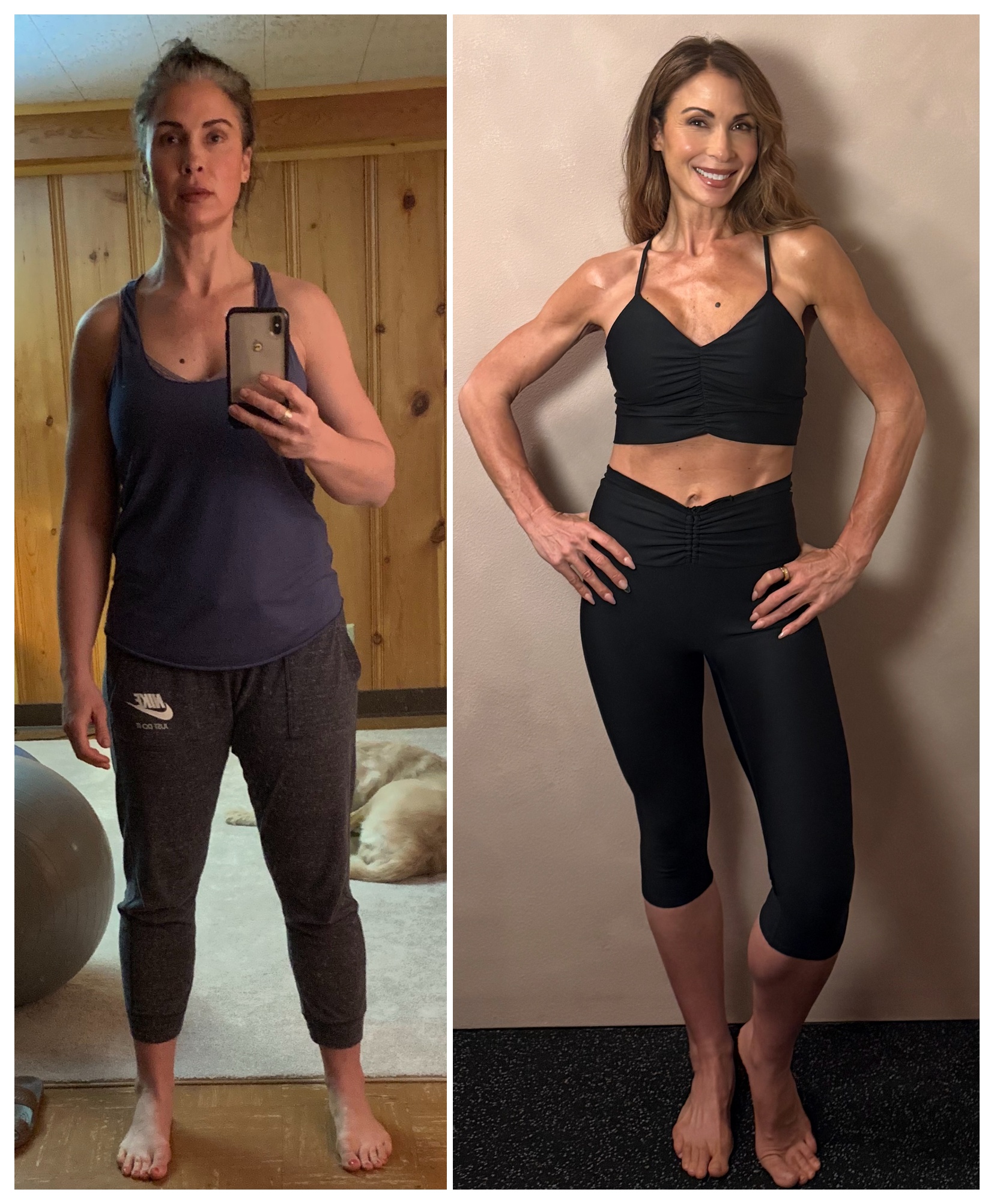 April before and after rebuilding her strength